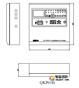 海灣GST-QKP01H、 GST-QKP02H、 GST-QKP04H 型氣體滅火控制器/火災(zāi)報(bào)警控制器示意圖